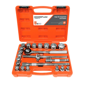 Jogo de Soquetes Sextavados e Estriados