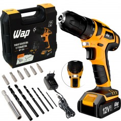 Furadeira Parafusadeira 3/8 a Bateria com Kit broca